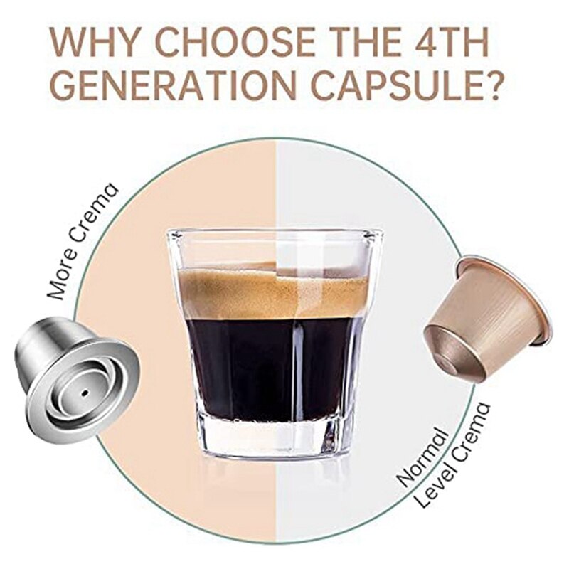 2x Hervulbare Koffiecapsules - Roestvrij Staal Herbruikbare Cups met 100 Dekseltjes - Voor Nespresso Apparaten
