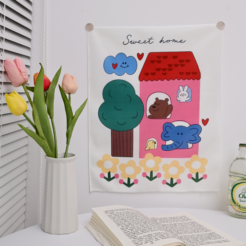 Väggdekoration tyg hängande gobelänger flerfärgad gobeläng bakgrundsduk hemmakontor dekor fest babyshower-tillbehör: Breen