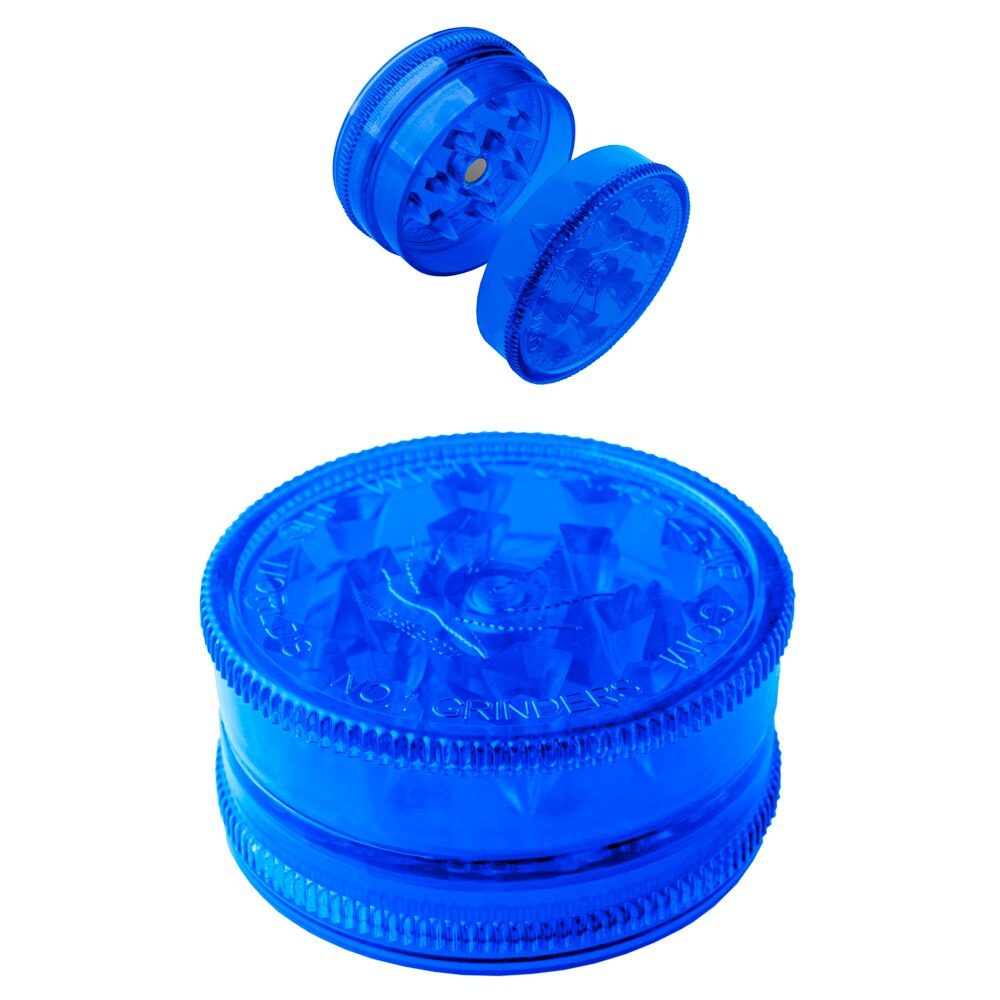 Hibron Grinder 2 Piezas. Molinillo de Hierbas. Grabado Hoja de marihuana.: 1901955-azul