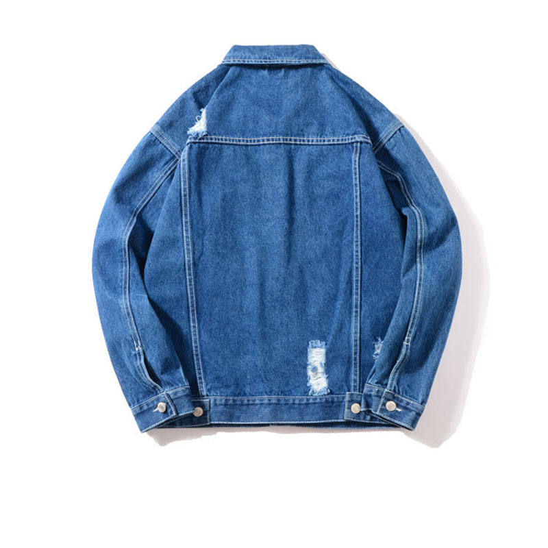 Mode Denim Jas Mannen Brak Gat Lente Paar Losse Koreaanse Jeans Jacket Vintage Casual Japanse Single-Breasted Mannelijke Jassen