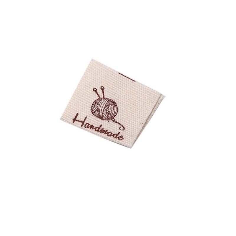 50 stücke baumwolle handgemachte kleidung Etikett handgemachte geprägte Etikett kleidung näHenne zubehör DIY Logo zeichen