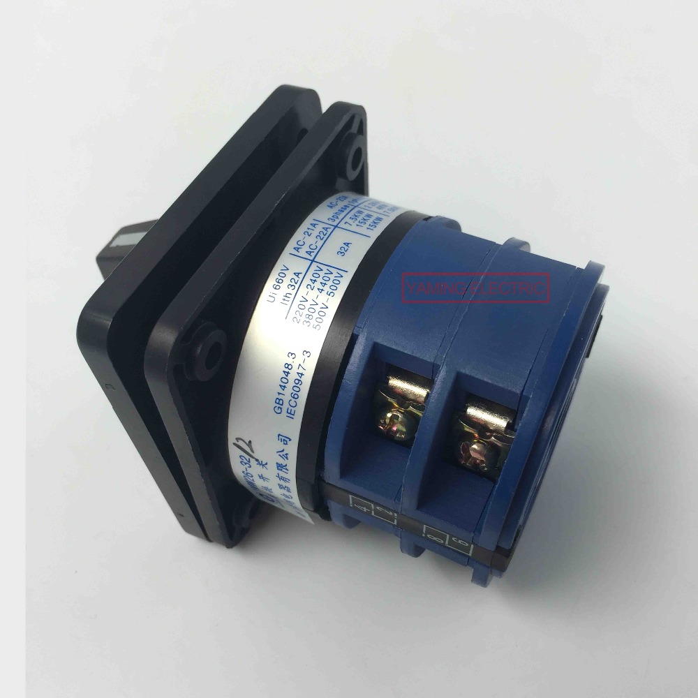 32A 3 positie 2 polen 8 schroeven draaischakelaar Handmatige overdracht omschakeling cam universele dc schakelaar LW26 YMW26-32/2