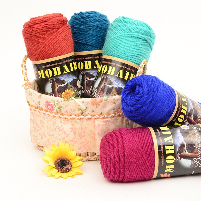 100g / ball mohair ull heklegarn for håndstrikking myk genser lue skjerf kashmirtråd laine a tricoter visan