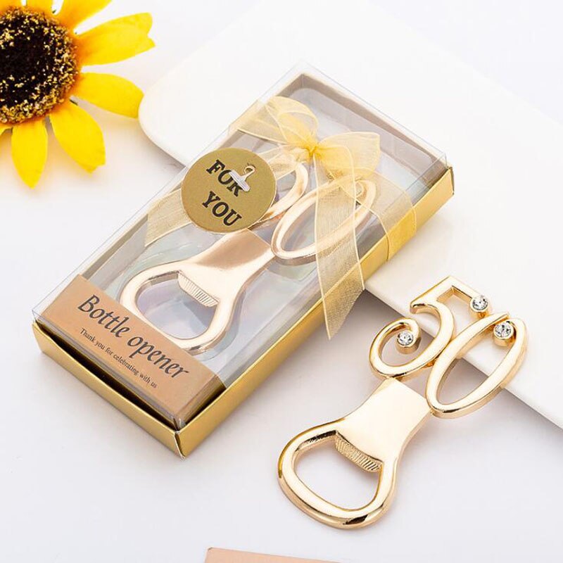 10pcs/lot Wedding Anniversary Party Favors Adult Ceremony Guest Giveaways Birthday Bottle Opener For Party: 50