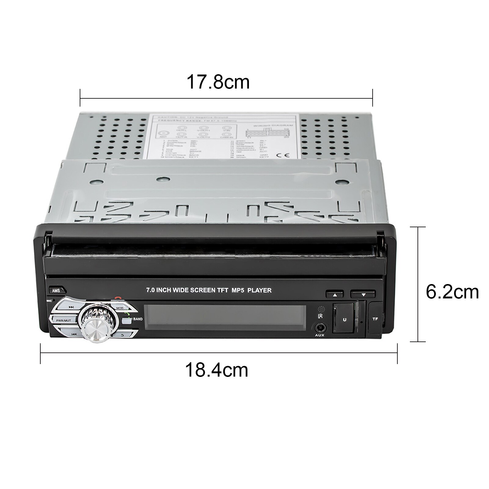 Retractable 7 Inch Multifunctional HD Touch Screen Video FM Radio Car MP5 Player Touch Screen Video FM Radio Car MP5 Player