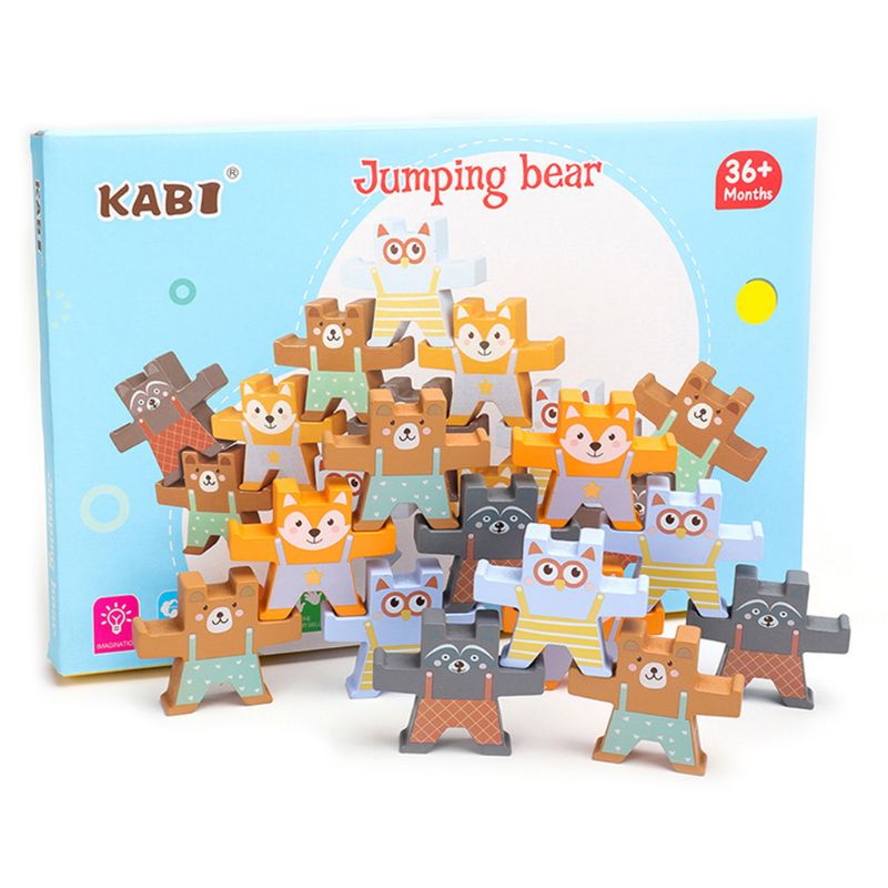 Houten Stapelen Games Dieren Interlock Speelgoed Balancing Blokken Games Peuter Educatief Speelgoed