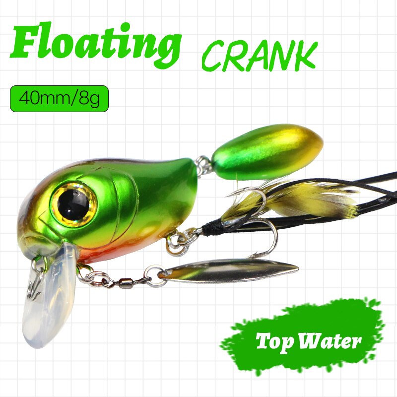 Histolure fiske sluk  sa40 sveiv 40mm 8g 12 farger flytende sluk bass gjedde wobblere crankbait