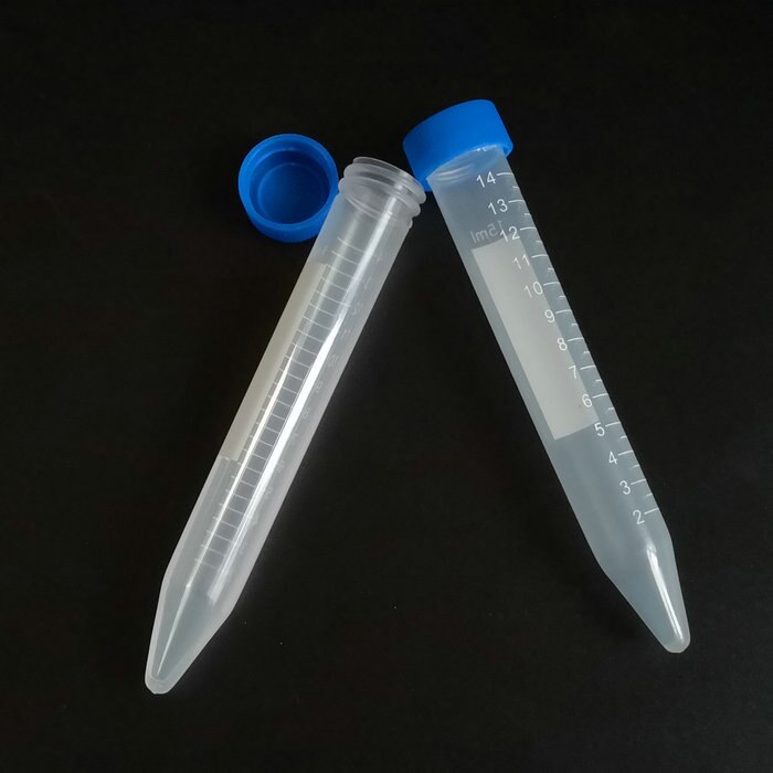 50pcs/pack 15ml V-shape Bottom Plastic Centrifuge Tubes With Graduated Marks, Scrow Cap