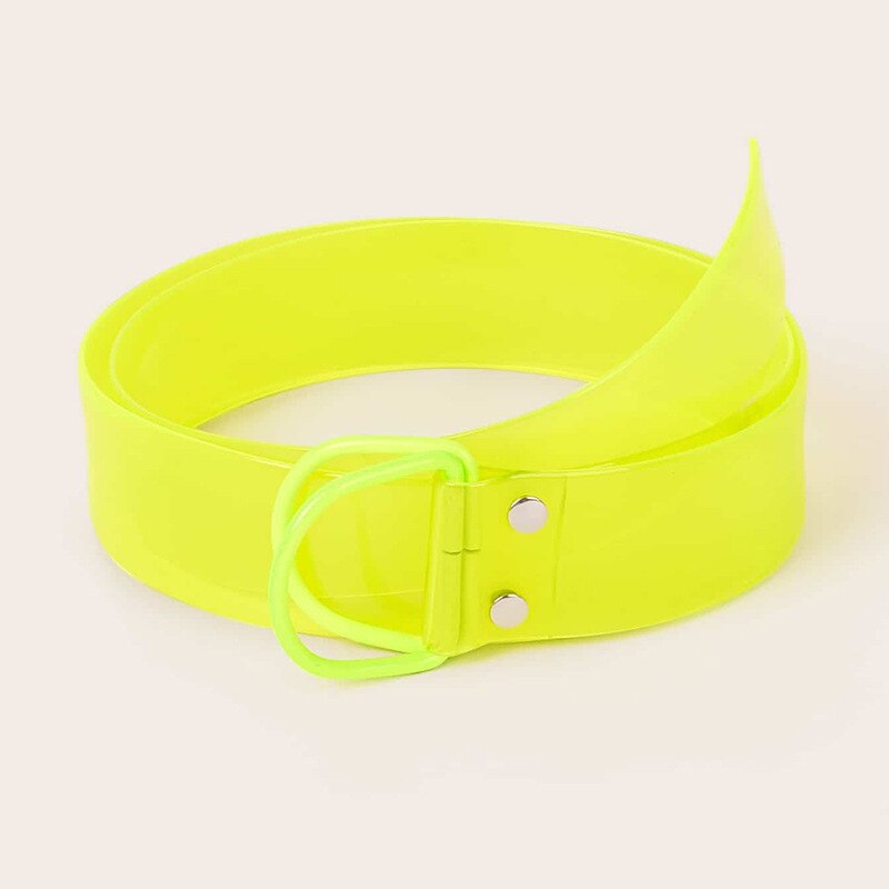 1PC femmes Transparent ceinture clair rond carré coeur broche boucle large taille bandes dames ceinture Punk taille ceinture: Yd1144