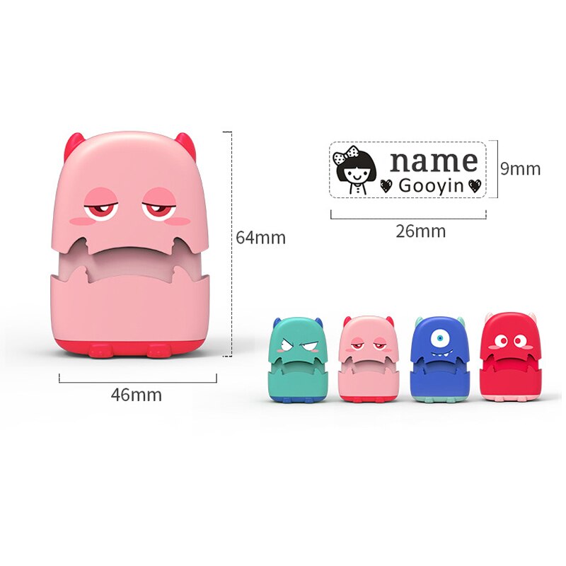Selo de nome do bebê personalizado-feito presente diy para crianças selo estudante roupas capítulo não é fácil de desaparecer segurança bonito monstros brinquedo