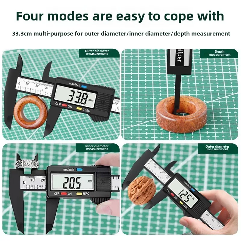 Caliber 150mm 100mm LCD Display Electronic Digital Micrometer Carbon Fiber Measuring Tool Digital Ruler Gauge Vernier Caliper