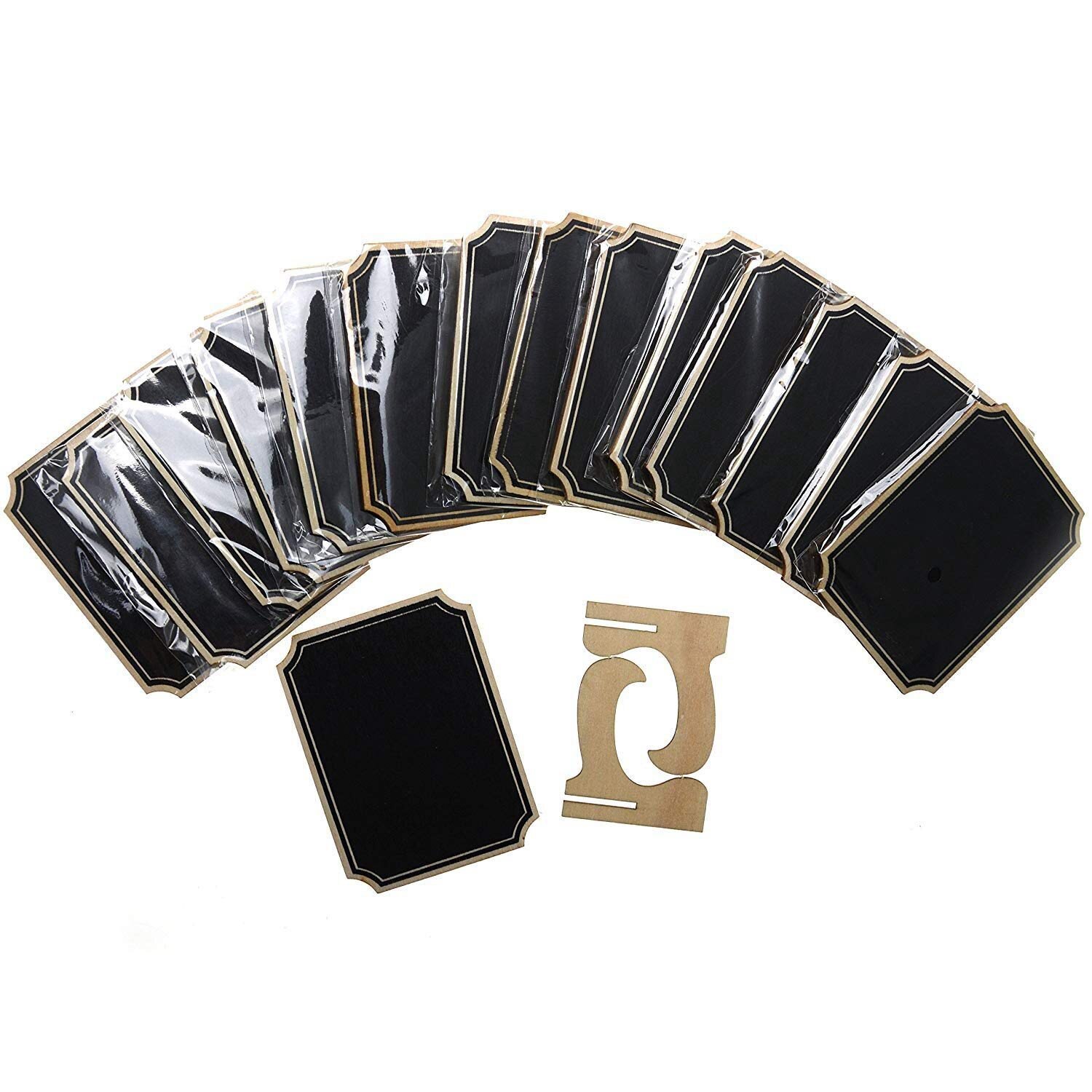 Paquete de 20 Mini pizarras con soporte de caballete, tarjetas de lugar, pizarra pequeña rectangular de madera para bodas, cumpleaños, Pa