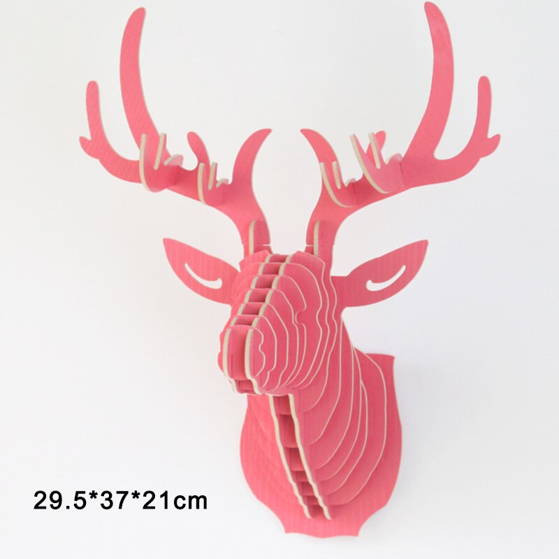 3d puista hirvipää eläinten diy taidemalli toimistoseinä riippuva sisustus säilytys haltijat käsityö kodin sisustustarvikkeet: 1