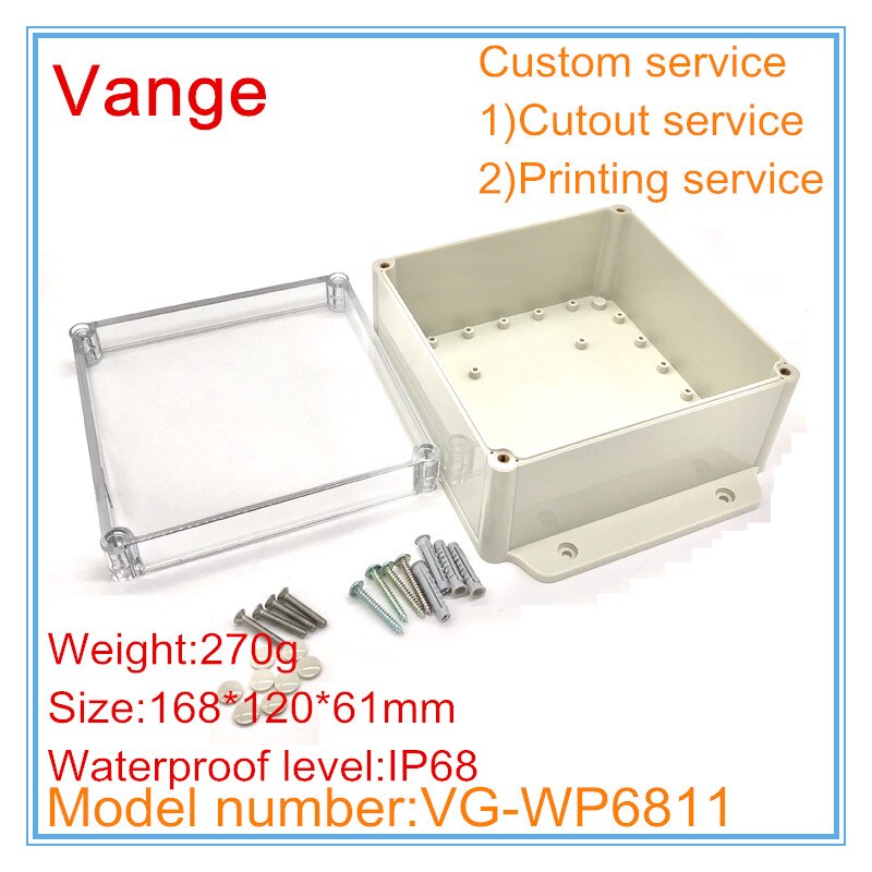 1pcs/lot thicken body IP68 waterproof ABS plastic box housing enclosures for project under water 168*120*61mm