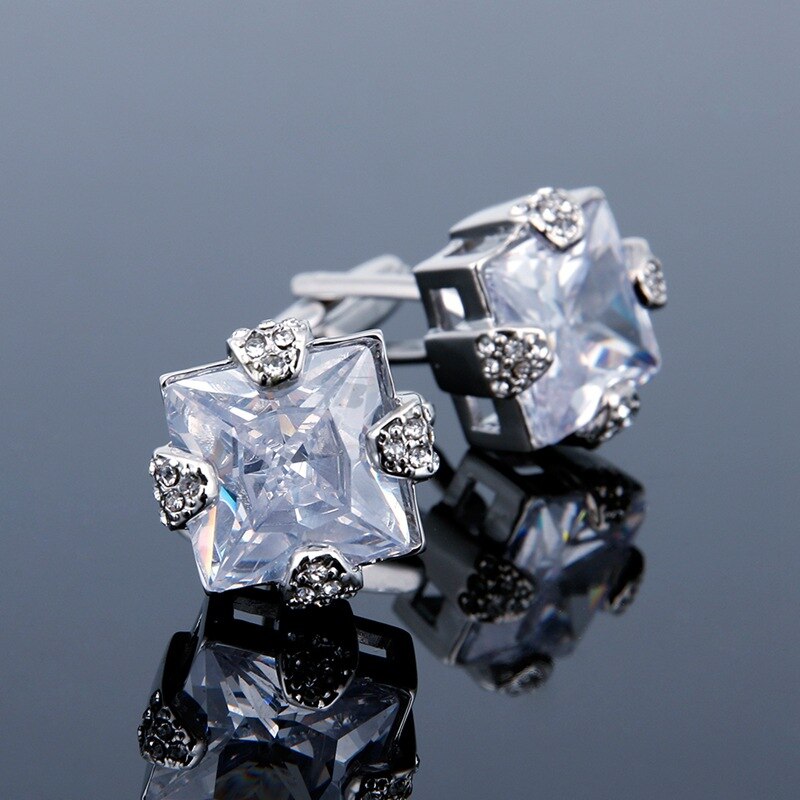 Boutons de manchette en strass incrustés de Zircon pour hommes, nouveaux bijoux à la pour hommes d&#39;affaires, de Banquet de mariage, liens de manchette français