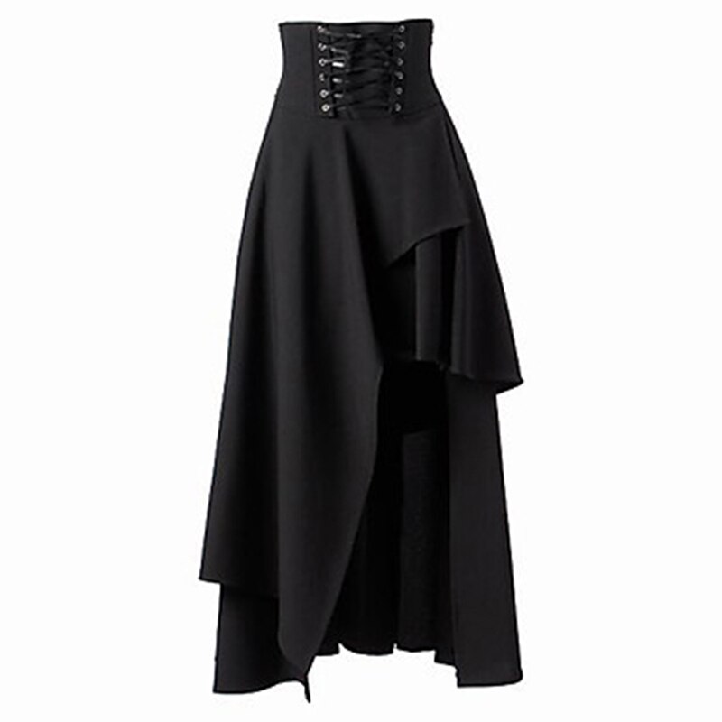 Zooma Vintage zwarte rok of onderrok, steampunk, kostuum, slip, zwart