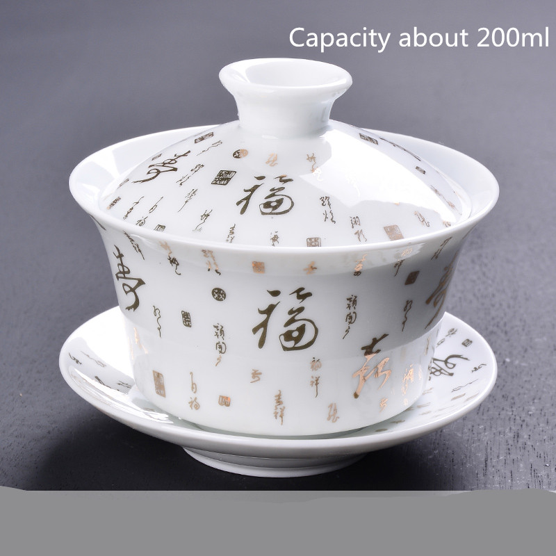 1PCS Ceramic Tea Bowl Blue and White Porcelain Tea Bowl Simple Household Tea Set Accessories WSHYUFEI: E