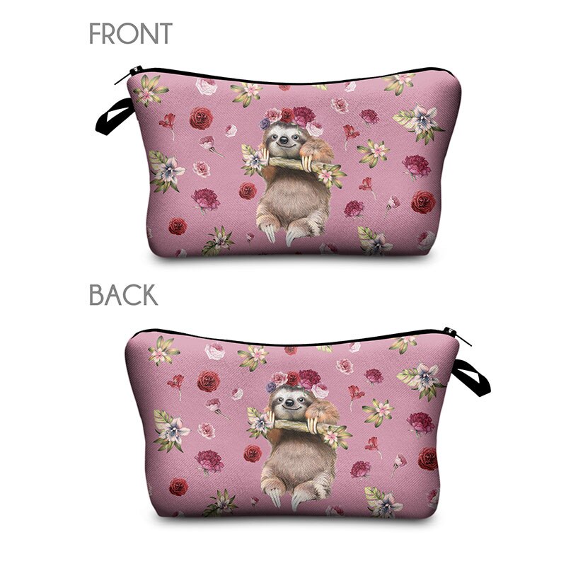 Sac de maquillage femmes sac cosmétique avec motif multicolore lama 3D impression neceser trousse de toilette voyage maquillage sac organisateur