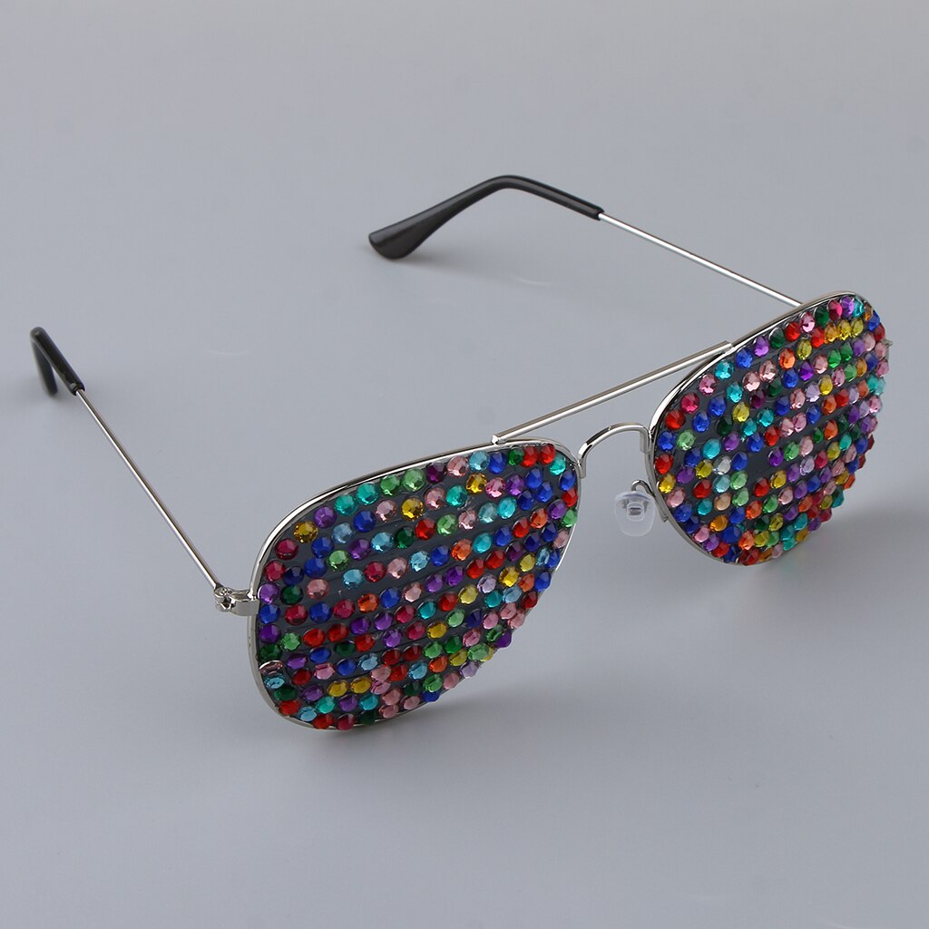 Volwassenen Volledige Diamante Metalen Brillen Grappige Stijlvolle Party Bril Foto Props Decoratie Accessoire