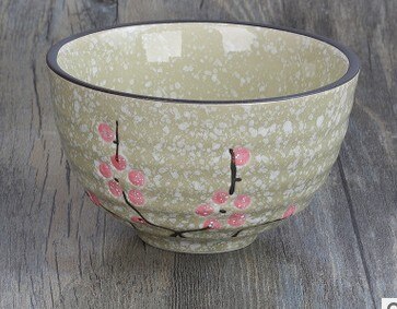 Goede Japanse matcha kom, keramische matcha thee set, 300 ml exprot pioen bloem kom