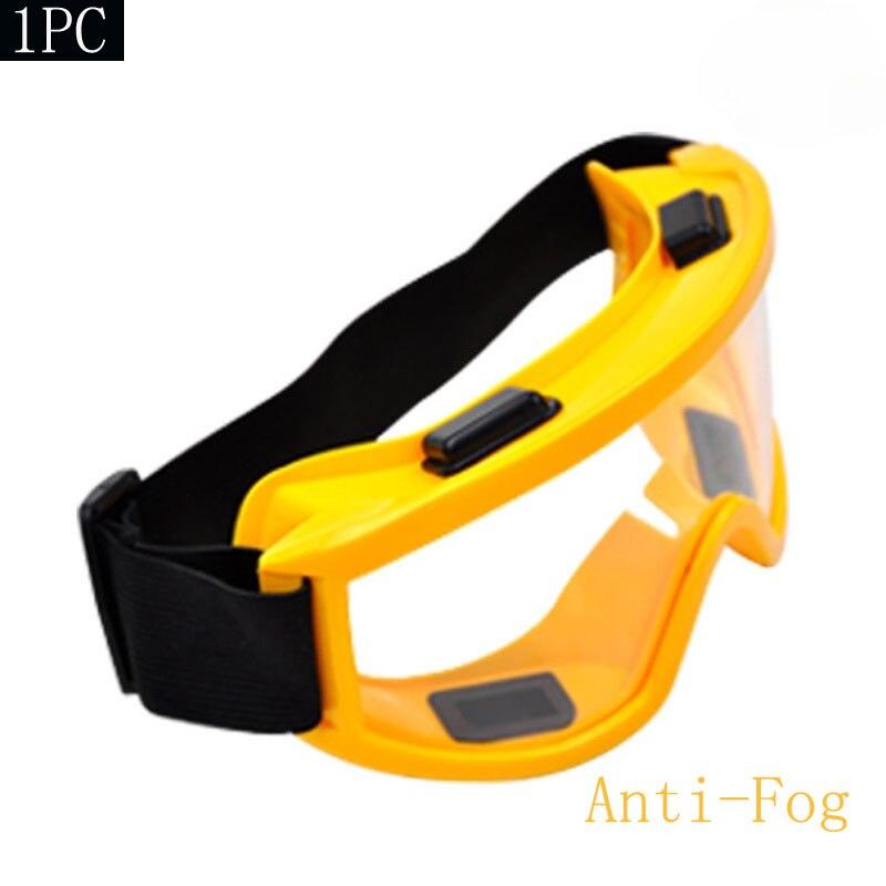 Safety Anti-Fog splash Goggle Dust-Proof Wind-Proof Labor Work Lab Eyewear Eye Protection Protective Research Glasses Clear Lens: Yellow Frame