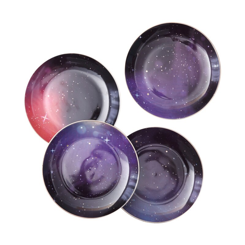 Keramische plaat huishoudelijke noordse westerse plaat setting ins net rode fotoplaat ster taart dessertbord