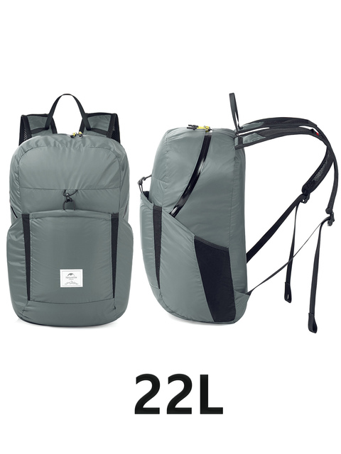 Naturehike Backpack 22L Ultralight Outdoor Waterproof Folding Backpack for Men Women Camping Hiking Shoulder Bag High Capacity: black color