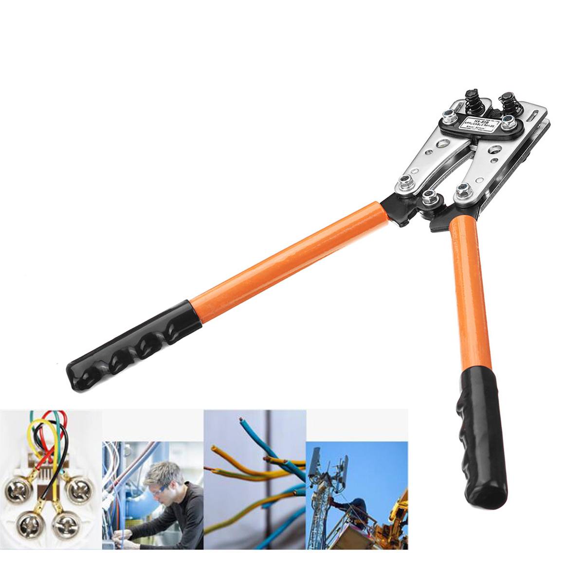 HX-50B 6-50mm^2 Crimp Tube Terminal Crimper Tool Battery Cable Lugs Pliers Hex Crimping Tool Cable Terminal Plier Hand Tools