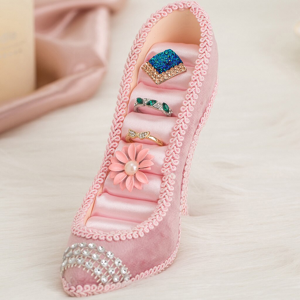 High Heel Shoe Ring Earring Holder Jewelry Display Stand Jewelry Organiser Rack Resin Material Decor Supplies