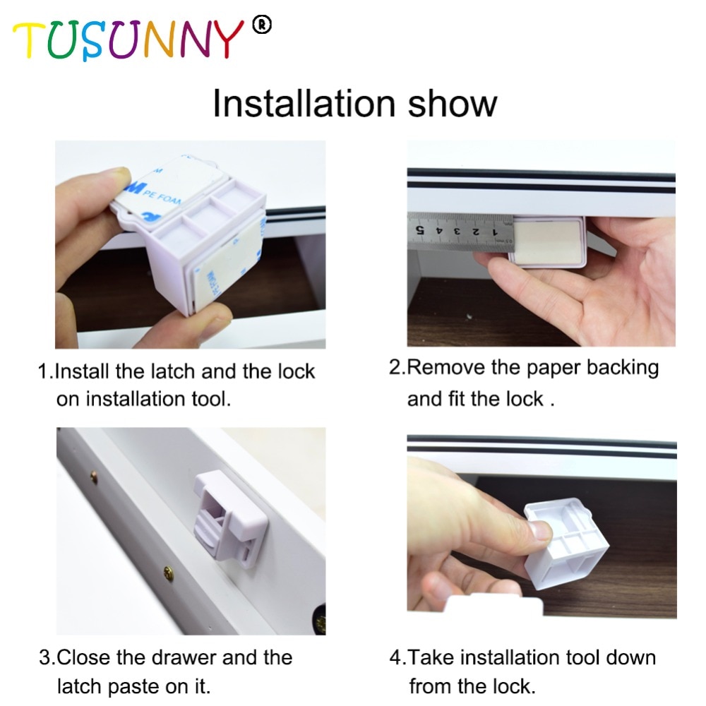 TUSUNNY 8+2/4+1PCS Magnetic lock from children Baby Safety Protection Cabinet Door Lock Drawer Locker Security Invisible Locks