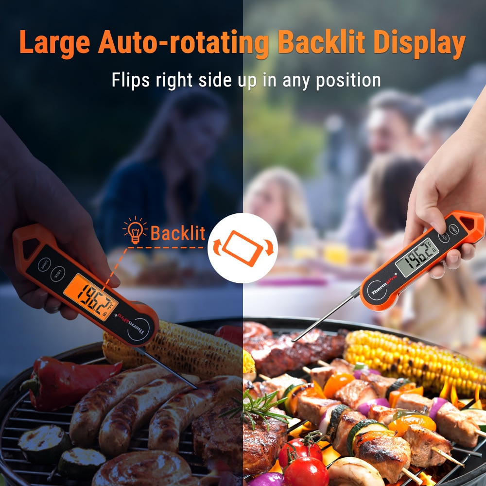 ThermoPro TP19H Waterproof Meat Thermometer Instant Reading BBQ Thermometer With Large Backlight Screen