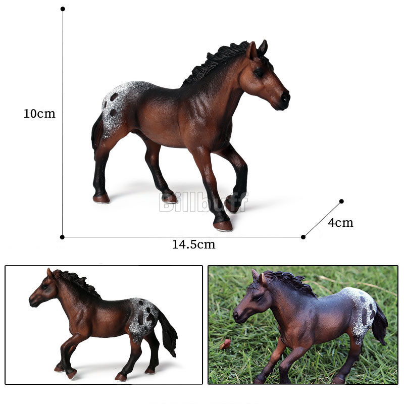Última granja realista la valla Animal caballo jinete modelo Appaloosa Hannover caballo figuras de acción juguetes educativos para niños: Naranja