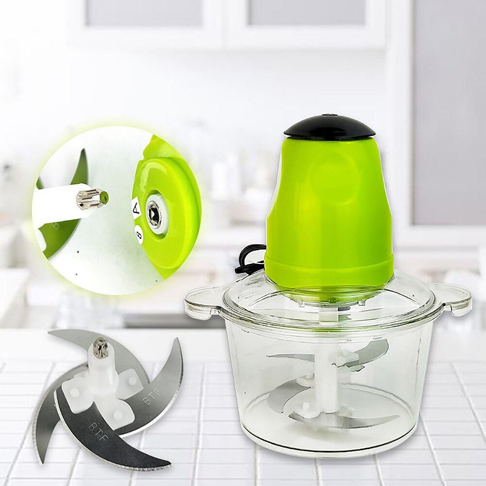 2L 2L Food Chopper Stainless Electric Kitchen Chopper Meat Grinder Shredder Steel Electric Household Processor Kitchen Tool