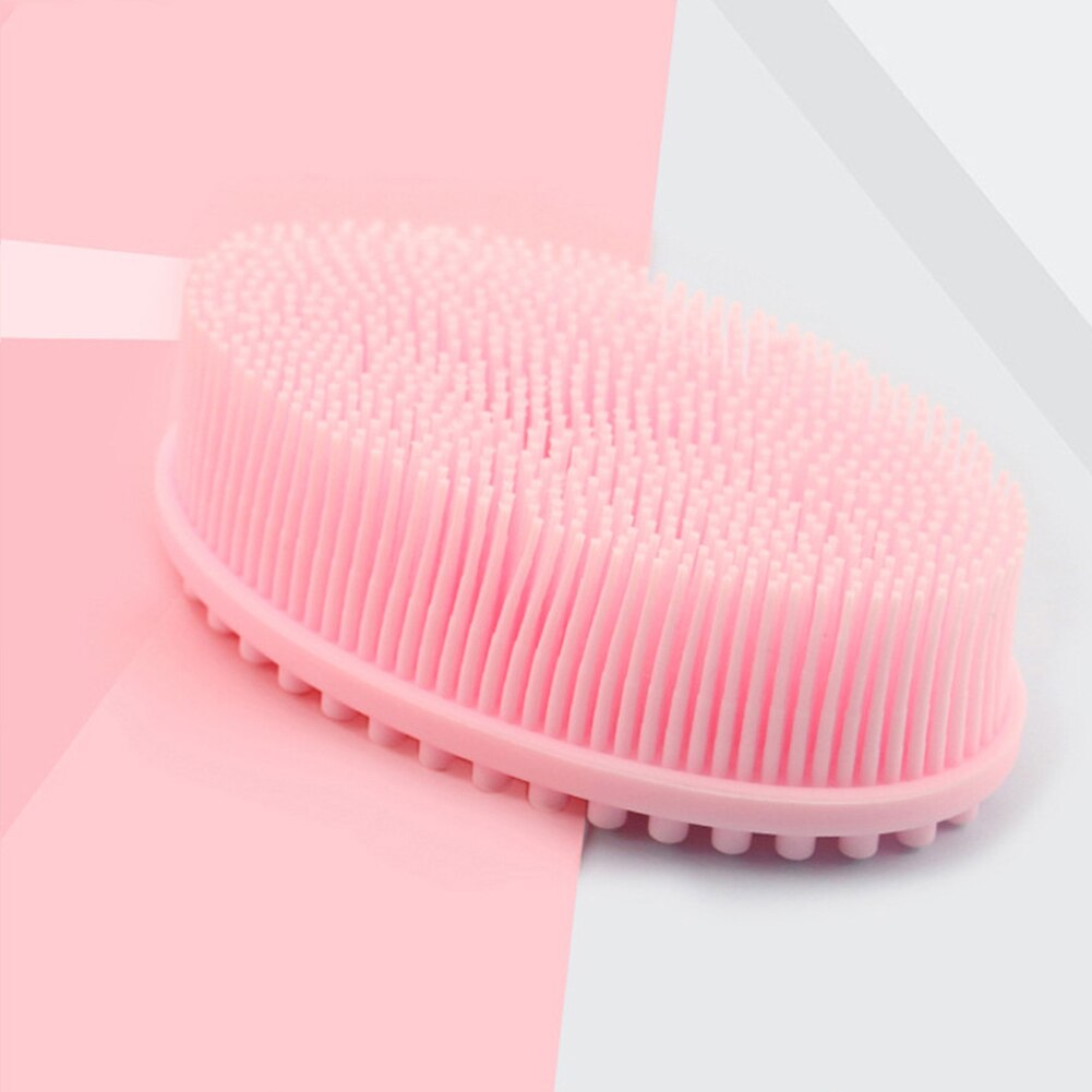 Bath Shower Scalp Bath Exfoliating Bathroom Body Brush Head Massage Baby Shower Scrubber Silicone Bubbles Puff Soft Home Shampoo: Pink