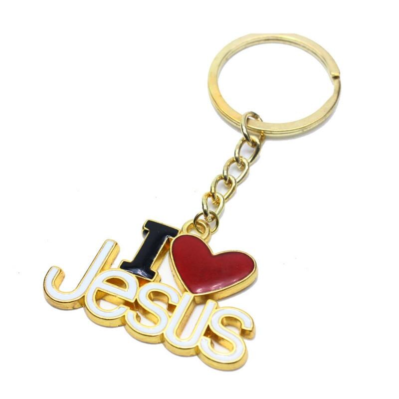 I love Jesus Christus Sleutelhanger Christelijke religieuze sieraden