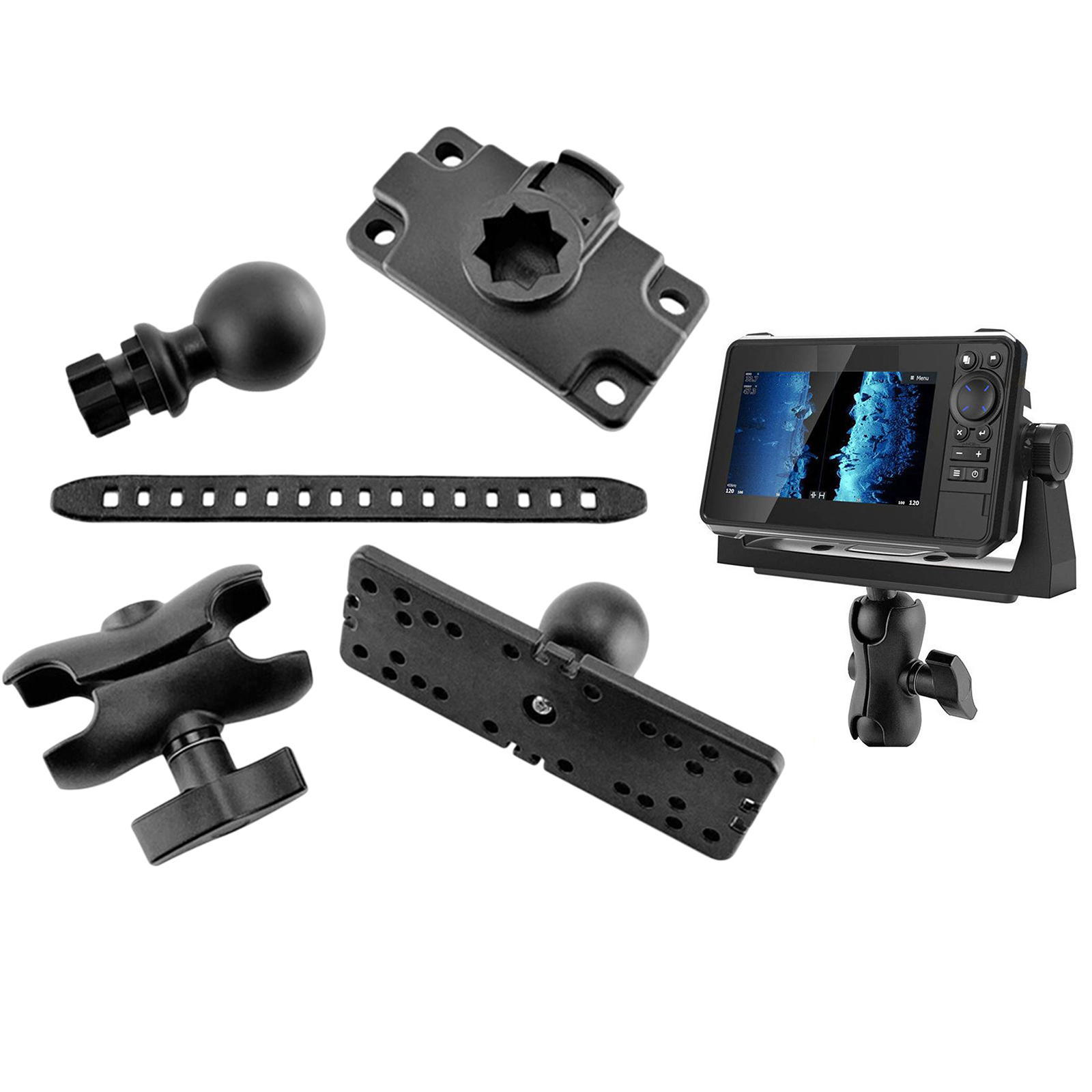 360 Degree Swivel Boat Fish Finder Mount Electronics GPS Mounting Holder Plate for Fishing Boat, Kayak: Square Base