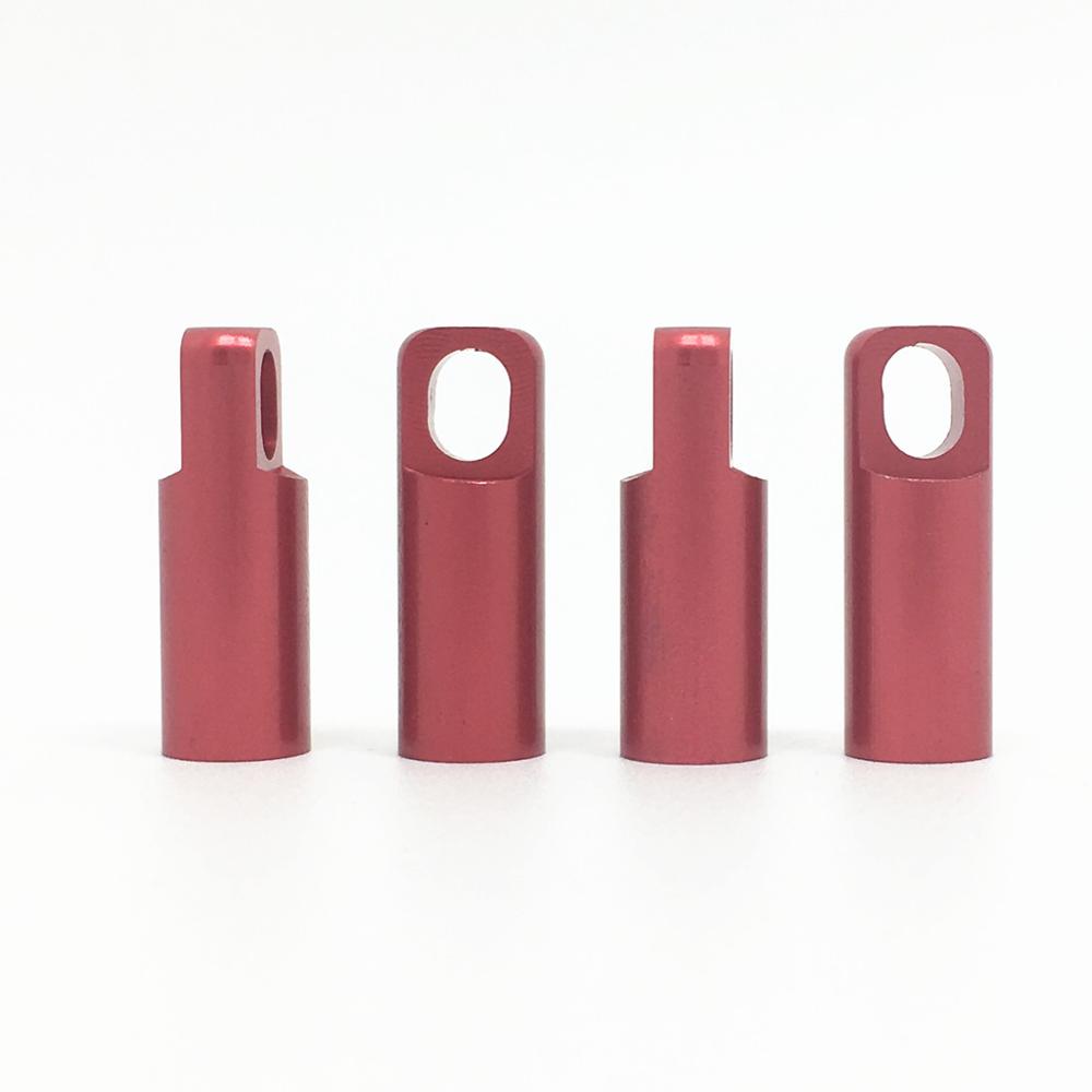 Aluminiumlegering Ventieldopje met Ventiel Removal Tool Functie voor Presta Ventielen 4 stuks: Red x 4pcs