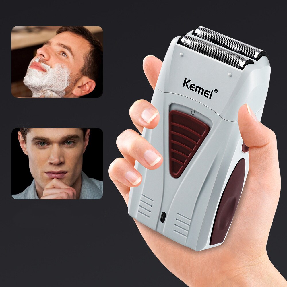 kemei electric Shaver KM-3382 rechargeable reciprocating shaver men&#39;s shaver beard trimmer baldhead oilhead white floating shave