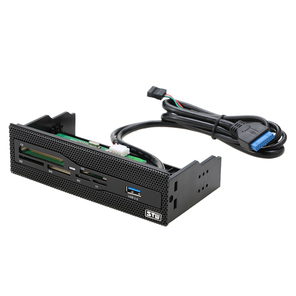 5.25 usb 3.0 panneau avant lecteur de carte lecteur de carte interne médias tableau de bord PC panneau avant tout en 1 Support CF XD MS M2 TF SD