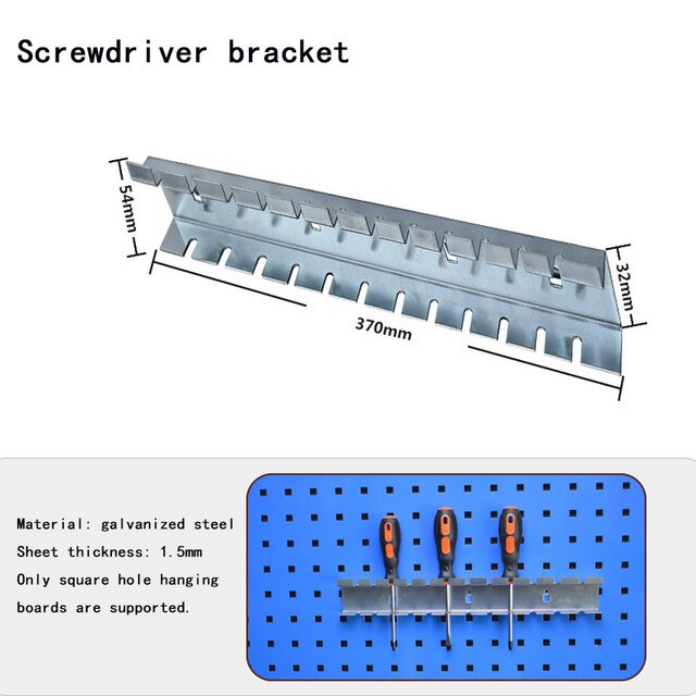 Crochet d&#39;orifice mural, matériel pour outils électriques, support de rangement, boîte à outils, plaque suspendue, meuleuse d&#39;angle, perceuse électrique manuelle, 1 pièce: Screwdriver bracket