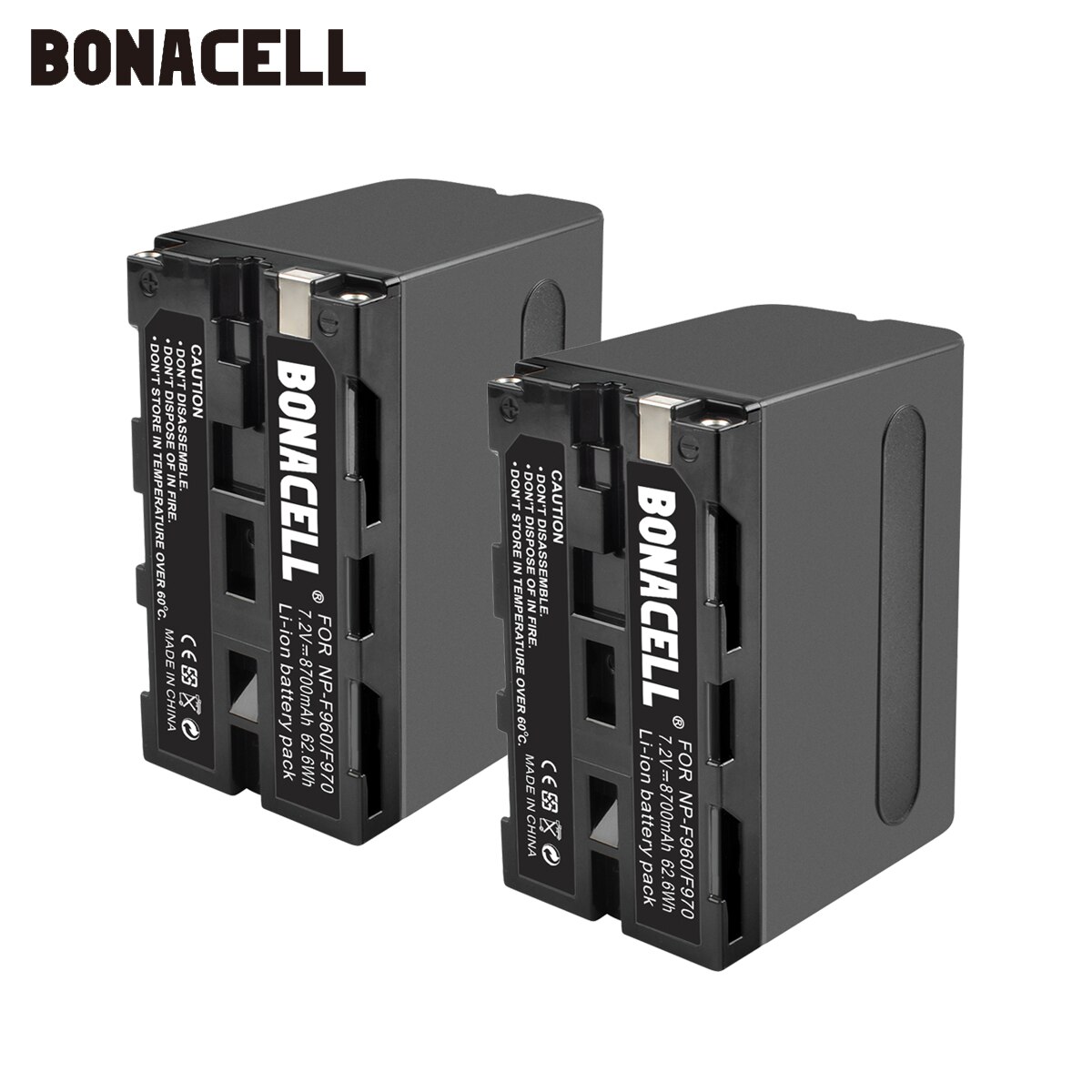 Bonacell 7.2V 8700mAh NP-F960 NP-F970 NP F960 F970 F950 Battery For Sony PLM-100 CCD-TRV35 MVC-FD91 MC1500C L50: 2 Pack Battery