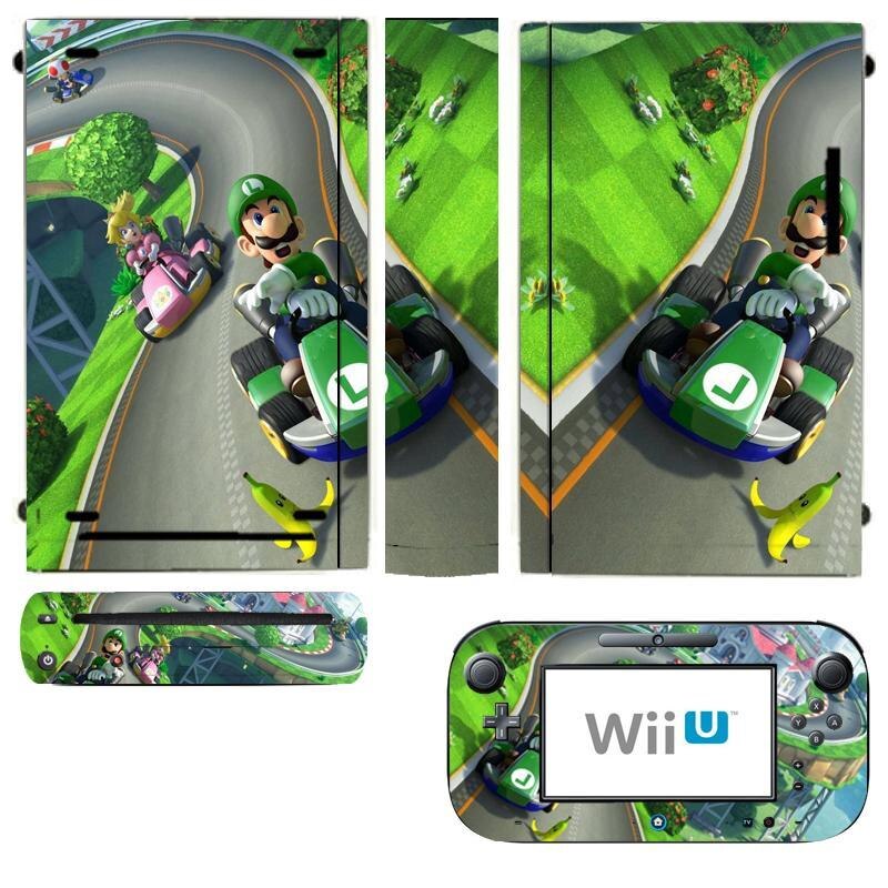 Protector de vinilo de la piel del carro de MARI0 para Nintendo Wii U y pegatinas de las pieles del controlador: Wii U-402