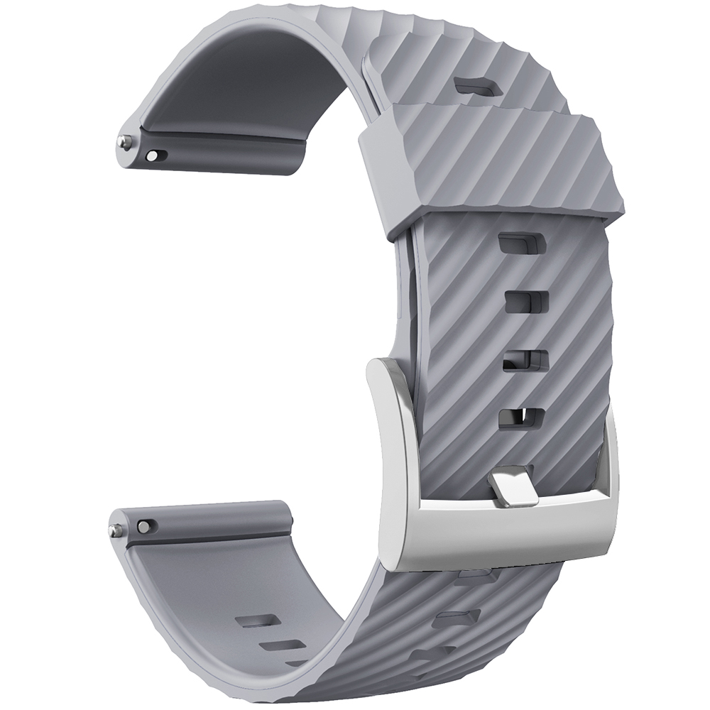 per Suunto 7/Suunto 9 cinturino di ricambio cinturino sportivo in silicone morbido per Suunto 9 Baro/9 spartano/9 GPS 24mm cinturino: Grigio