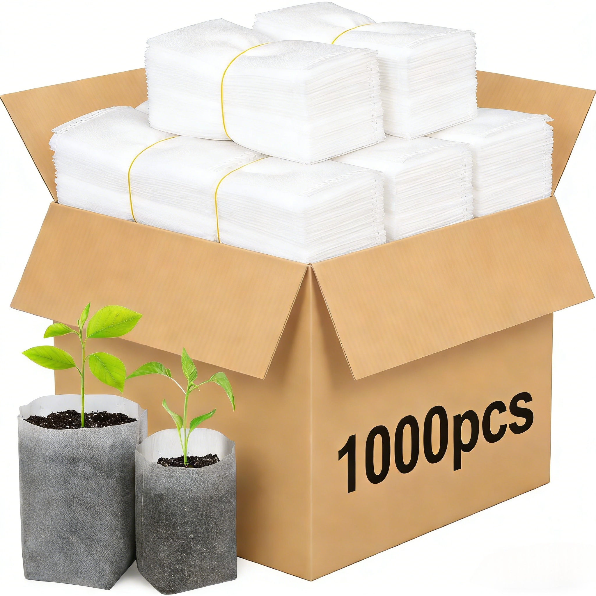 1000 stück vlies-pflanzsäcke für gemüse, setzlinge, blumen, obstbäume, gartenbedarf für sterben landwirtschaft