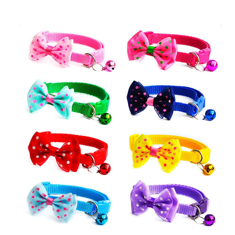 Pajarita ajustable de Color caramelo con cascabel y lazo, cuello de corbata, cachorro, gatito, perro, gato, mascota, 1 ud.