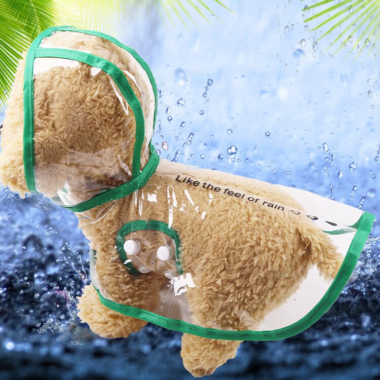 Transparent Waterproof Rain Coat For Dogs Cat Pet Pet Dog Raincoat For Small Dogs Medium Puppy Transparent Dog Raincoats: Green / XS for 1.0-1.5 kg