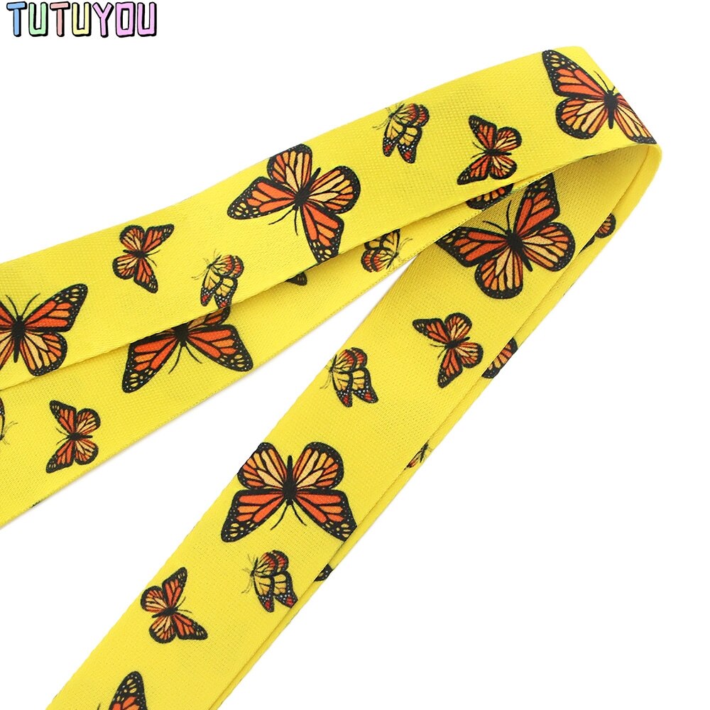 PC2075 Beautiful Butterfly Badge ID Lanyards Mobile Phone Rope Key Lanyard Neck Straps Accessories