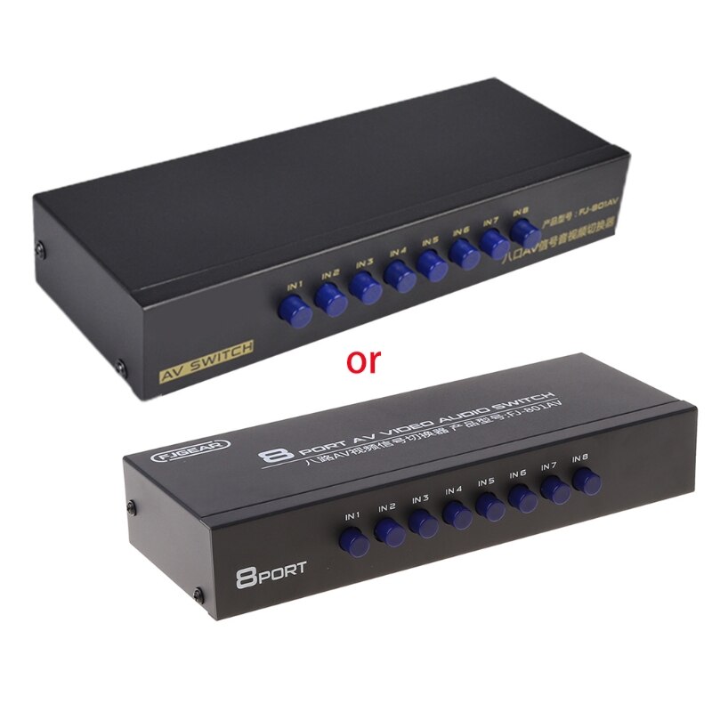 41QA 8-Way AV Switch RCA Switcher 8 in 1 out Composite Video L/R Selector Box for DVD Game Consoles