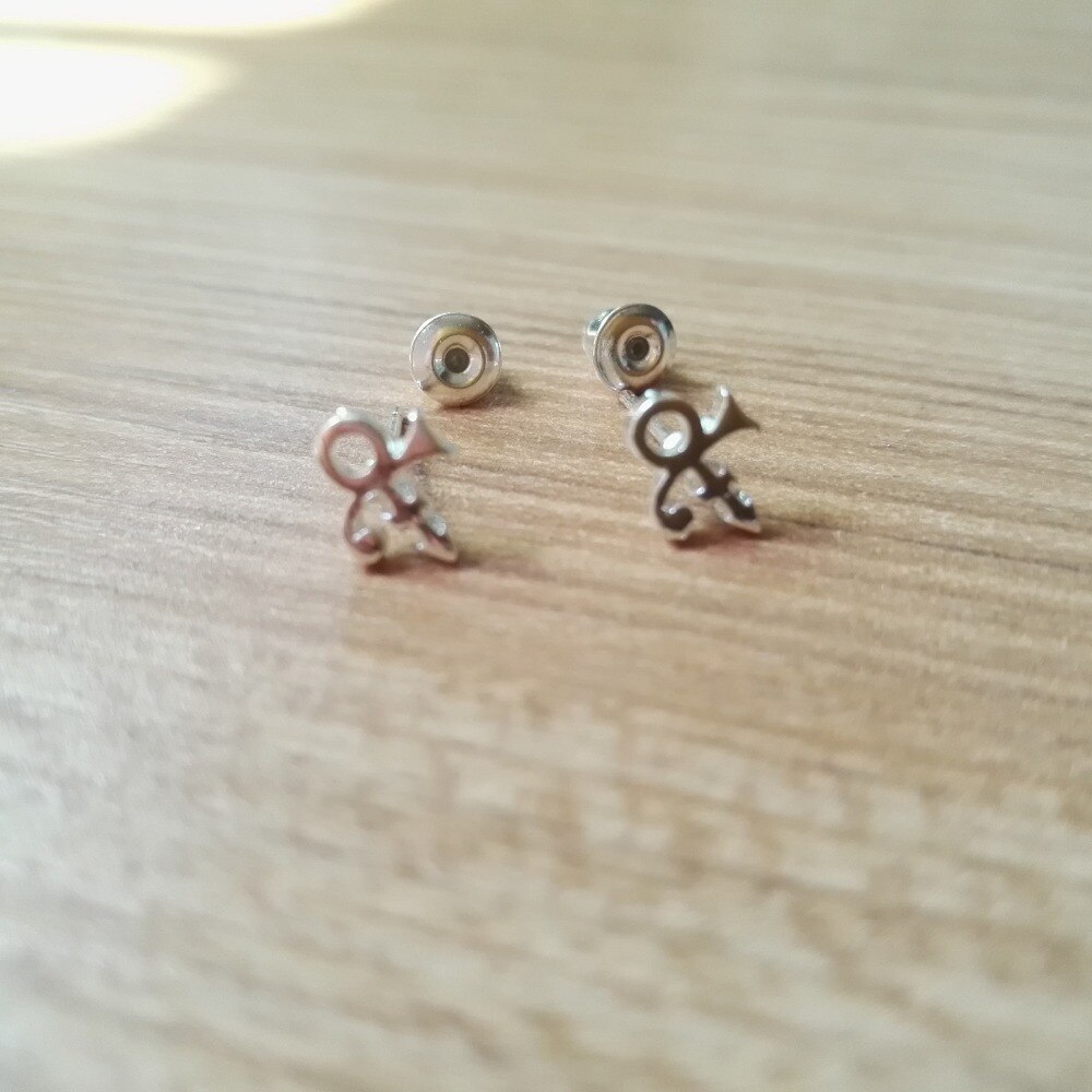 Cute Tiny Stud Earrings Prince Symbol Earring Jewelry for Women Girls SanLan