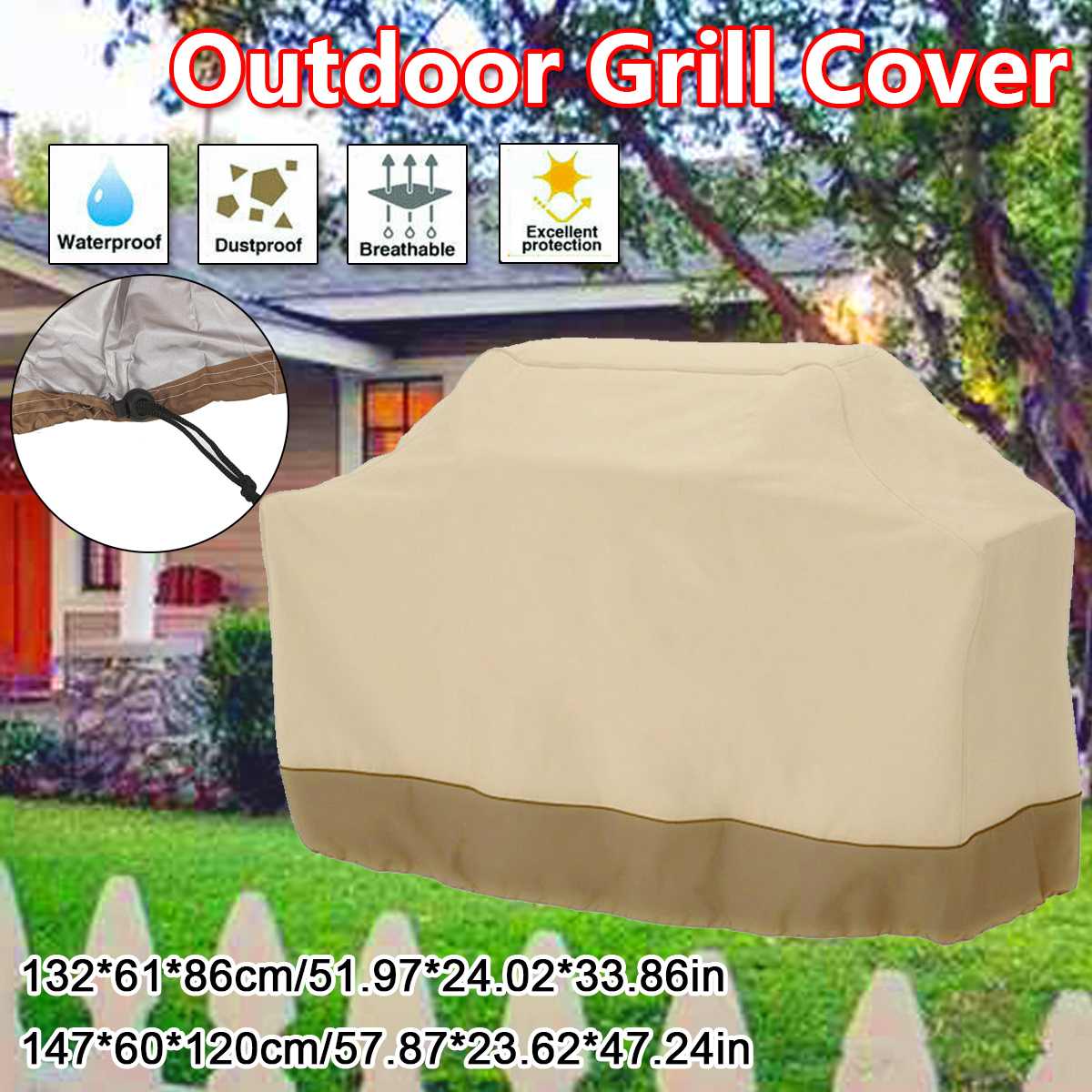 Waterdichte Bbq Grill Cover Barbeque Cover Outdoor Regen Uv Proof Barbacoa Anti Dust Protector Voor Gas Houtskool Elektrische Barbe